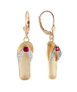 0.3 Carat 14K Solid Gold Shoes Leverback Earrings Natural Ruby - $312.56