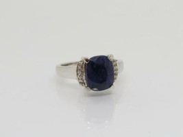 Vintage Sterling silver 3.10 Ct 925 ring Blue Sapphire ring - £44.22 GBP