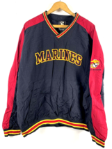 US Marines Pullover Jacket Size XL Vintage Y2K Windbreaker Style Mens Black - $99.89