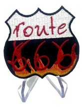 Route 666 IRON-ON / SEW-ON Embroidered Patch 2 1/2&quot; X 3&quot; - £4.85 GBP