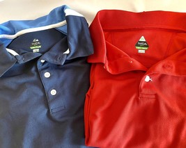 Two Bolle Golf Shirts Large Blue Red 23 In Armpit to Armpit 29 In Top to Bottom - £18.87 GBP