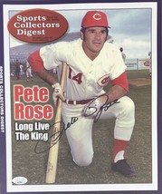 Pete Rose Signed In Black 11x14 Cincinnati Reds Sports Digest Cover Photo JSA - £68.78 GBP