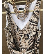 J.CREW WOMEN&#39;S SZ. 0 XS BROWN BLACK PAISLEY FLORAL DRESS COCKTAIL SUMMER... - $53.54 CAD