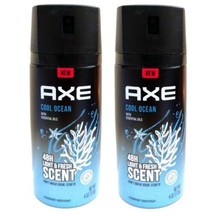 2 Axe COOL OCEAN 48 Hour Light Fresh Essential Oils 4 oz. Deodorant Body... - £14.83 GBP
