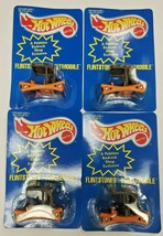 1994 Hot Wheels The Flintstones Flintmobile All Blue Card  Bedrock shop (4) U165 - £19.90 GBP