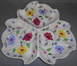 Blue Ridge Southern Potteries Chintz Pattern Tri-Divided Martha Tray Tennessee - £54.79 GBP