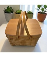 Longaberger 1999 Club Family Picnic Basket w/3 Plastic Inserts XL 15&quot; X ... - $2,201.48 MXN