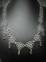 Aluminum Chainmail Collar Necklace, Simple Designed Silver Color Nice X-... - $44.64