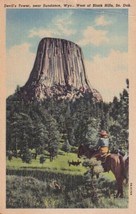 Black Hills South Dakota SD Devil&#39;s Tower 1953 Sundance WY Postcard E05 - $2.99