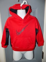 Nike Dri-Fit Hooded Pullover Sweatshirt Red/Blue Size 24M Boy&#39;s EUC - £12.14 GBP