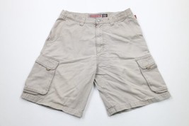 Vintage Quiksilver Mens 32 Thrashed Spell Out Surfing Cargo Shorts Gray Cotton - £29.72 GBP