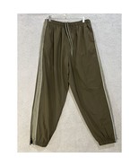 Roundtree Mens Olive Green Track Pants Side Stripes Athletic Joggers Spo... - $395.37 MXN