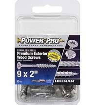 Hillman 42497 Power Pro Premium 305 Stainless Steel Wood Screws #9 x 2&quot;,... - $37.42