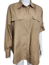 VTG LRL LAUREN RALPH LAUREN Women Size XL Khaki Button-Up SAFARI Hunting... - $35.59