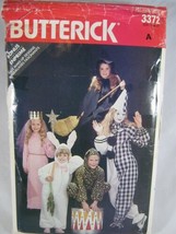 Butterick 3372 Costume Pattern Princess Bunny Witch Tiger Clown Kids 3-6X S-L - £3.54 GBP