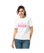 Women’s Organic Ribbed Neck T-Shirt – Motherhood Bow (White) - $75.17 CAD