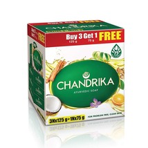 Chandrika Ayurvedic Handmade Soap, 125 grams (Pack of 3) with Free 75 grams - £12.01 GBP