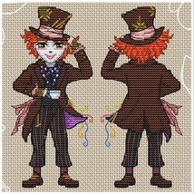 Mad Hatter cross stitch plastic canvas pattern pdf - Alice in Wonderland chart - £7.10 GBP