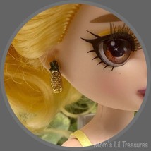 Pineapple Shape Gold Tone Stud Earrings • 10-12” Doll Jewelry - £3.85 GBP