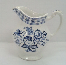 J &amp; G Meakin classic white Nordic blue floral  pattern small pitcher cre... - £15.26 GBP