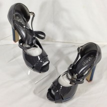 Shoes of Soul Womens Grey/Teal Patent Stiletto Pumps Platforms Shoes Size 8 - $12.99