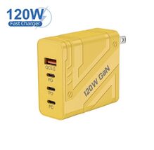 120W GaN 4-Port Wall Charger, 3× USB-C PD + USB-A QC Fast Charging - $10.99