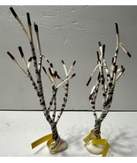 Lemax Enchanted Forest #54103 BIRCH TREE 4&quot; Village Accessory Set of 2 ~... - $12.94