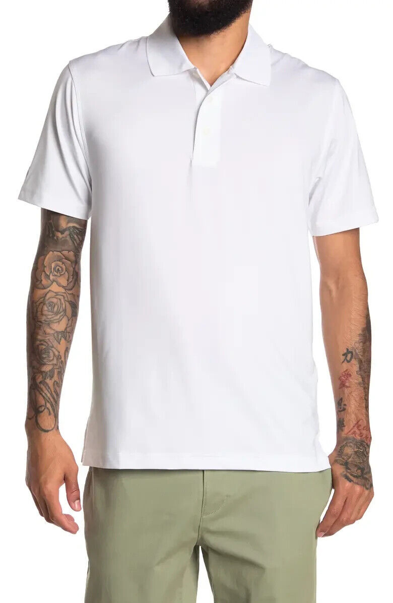 Primary image for Brooks Brothers Men's Performance Stretch Short Sleeve Solid Polo Shirt White-XL