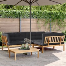  Pallet Sofa Set Anthracite Solid acacia wood Medium Modular - €879,81 EUR