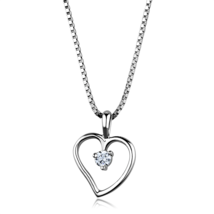 3W797 - Rhodium Brass Chain Pendant with AAA Grade CZ  in Clear - $383.87 MXN