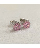 Certified Natural Pink Sapphire Earrings 925 Sterling Silver Gift Free Ship - £22.70 GBP