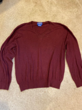 VTG Pendleton V-Neck Mens Sweater 100% Virgin Wool Made in USA Burgandy ... - $27.70