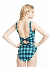 Tommy Hilfiger One Piece Size 4 Core Navy Tie Back Maillot Swimsuit Green - £105.55 GBP