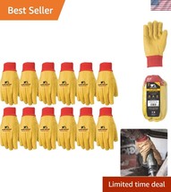 Comfort-Driven Men&#39;s 412 Chore Gloves - Large, Gold 12-Pack for Outdoor Use - $962.12 MXN