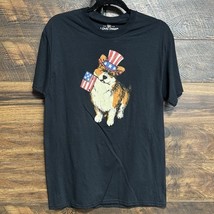 FOR THE LOVE OF PAWS T-SHIRT Men Medium Black Patriotic Dog Graphic Flag... - $123.95 MXN