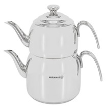 Korkmaz Droppa 2 Piece 1.1 and 2.3 Liter Stainless Steel Maxi Tea Pot Set - £90.73 GBP