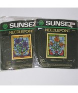 Two Sunset Needlepoint Tiffany Rose And Iris Pattern Kit Lot 5312 5313 - £27.07 GBP