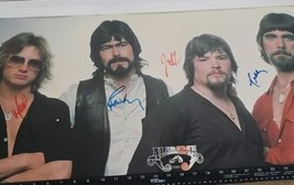 Alabama Band Members Autographed Poster 28x15&quot; Country Music Vtg All 4 M... - £46.74 GBP