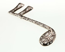 Vintage Jezlaine Musique Clef Note Broche en Argent 6.5gr - $56.56