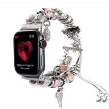 Pandora Compatible apple watch band Charm Bracelet for iWatch silver color  - £21.89 GBP