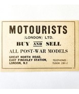 1954 Motourists London Post War Model Dealership Advertisement Automobil... - $19.99