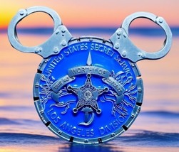 Disneyland Mickey Ears Deep Blue Disney Challenge Coin U.S. Secret Service - £12.45 GBP