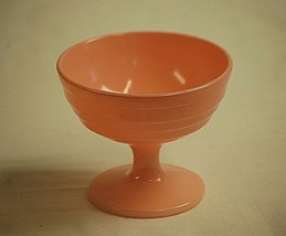 Old Vintage Moderntone Hazel Atlas Pastel Coral Pink Footed Sherbet Milk Glass - £10.34 GBP