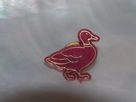 Vintage Red Plastic w Gilt Accent Walking Duck Tie Tac Hat Pin – 0.75 x 7/8th’s  - £6.85 GBP