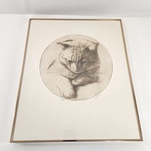 Bettina Haller Etching Cat Kitten Germany c. 1980 Framed Drawing Art 96/150 - £136.89 GBP