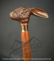 Walking Stick Rabbit Handle Wooden Victorian Foldable Cane Collectible M... - £15.67 GBP+