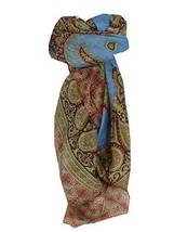 Mulberry Silk Traditional Square Scarf Salena Blue &amp; Wine by Pashmina &amp; ... - £18.81 GBP