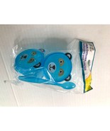 New Angel Of Mine Blue Hard Plastic Bear Light Blue 2 Pack Snack Contain... - $5.49