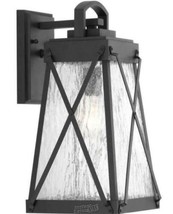 Creighton Collection 1-Light Textured Black Clear Water Glass Farmhouse Outdoor - £129.08 GBP