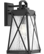 Creighton Collection 1-Light Textured Black Clear Water Glass Farmhouse Outdoor - £129.06 GBP